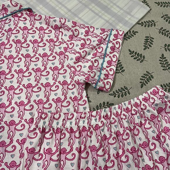 Roller Rabbit Pink Monkey Pajama Set - Picture 8 of 8